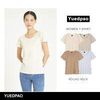 LA: Yuedpao เสื้อยืดผู้หญิงคอกลม ทรงเข้ารูป ไม่ย้วย ไม่หด ไม่ต้องรีด ใส่สบาย basicstyle สีพื้นคอกลมผู้หญิง สี FALL WINTER