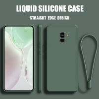 เคสa8 plus 2018 samsung ฝาครอบป้องกันการไหลของซิลิโคนเหลว