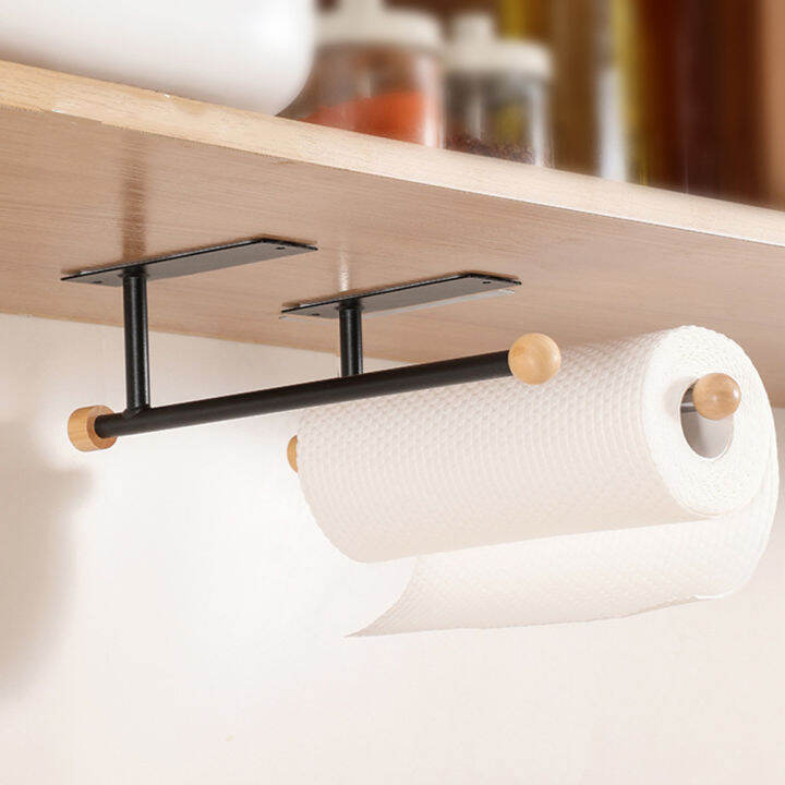 Under Cabinet Paper Towel Holder Iron Tissue Box Storage Rack