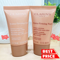 ครีมยกกระชับลดริ้วรอย Clarins Extra Firming Wrinkle Control Regenerating Day, Night Silky Cream 15 ml. ฉลากไทย แท้ 100%