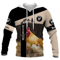 HX ไก่คนรัก Hoodie รูปแบบ 3D สัตว์ลูกไก่ประกบ Hoodie แฟชั่นผู้ชายฮิปฮอป Pullover Harajuku กีฬา