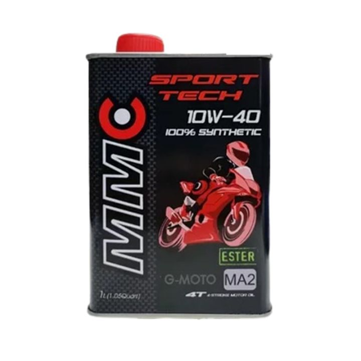 mmc-sport-tech-synthetic-100-with-ester-น้ำมันเครื่องสังเคราะห์แท้รถมอเตอร์ไซต์เกียร์ธรรมดาและเกียร์ออโต้-1-ลิตร