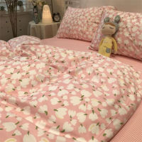 Nordic 34pcs Bedding Sets Rainforest Leaf Floral Pattern Quilt Cover Pillowcase Bed Sheet Soft and Breathable Duvet Cover Sets