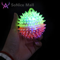 7.5cm Two-color Massage Ball With Rope Bouncy Up Balls Flashing Soft Light Spike