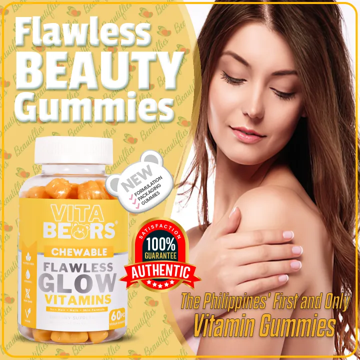 Beautiflies VitaBears Flawless Beauty Gummies Hair+Nails+Skin Vitamins with  Biotin with Collagen and