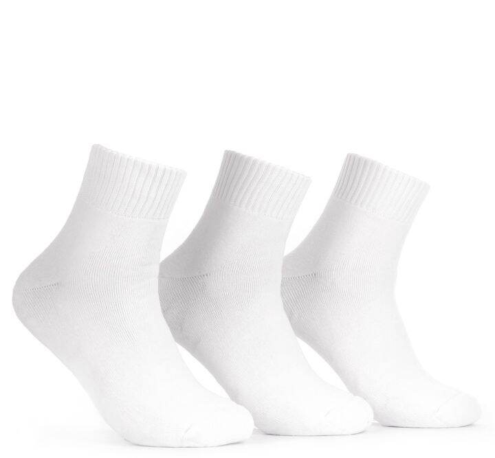 Iconic Mens 3 in 1 Basic Athletic Plain Mid Length Sports Socks in ...