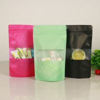 【DT】 hot  Colourful Standup plastic bag with matt window and zipper Gift Dried Food Fruit Tea packaging Pouches Zipper Self Sealing bag