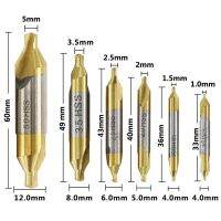 【✲High Quality✲】 guangz 6ชิ้น Hss รวมศูนย์เจาะ60องศา Countersinkle Angle ชุดบิต1/1.5/2/2.5/3/5Mm ไทเทเนียมเคลือบด้วยโลหะหัวเจาะ