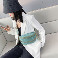 Crocodile Pattern Female Fanny Pack Designer Pu Leather Shoulder Bags for Women Fashion Chain Waist Packs Luxury Ladies Belt Bag
