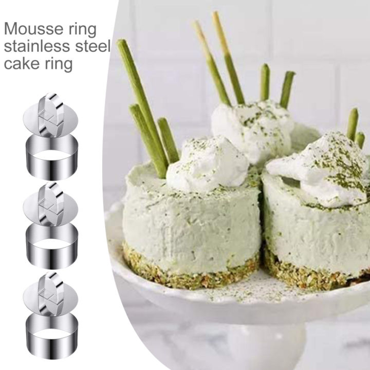 ชุดแหวนเค้ก12ชิ้น-แม่พิมพ์เค้กมูสและขนมอบชุดแม่พิมพ์อาหารแหวนขนมหวานสำหรับการอบเค้กขนมอบ