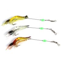 3pcs/lot Shrimp Soft Fishing Lure 9cm 6g Artificial Bait With Luminous Bead Swivels Hook Lifelike Shrimp Lure Carp Fishing YE74