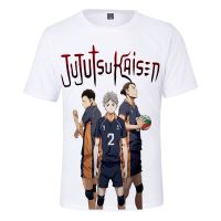 3D Jujutsu Kaisen X Haikyuu Summer T-shirt O-neck Tshirt Fashion 3D Menwomen Short Sleeve Tees Casual