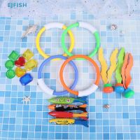 【health】 EJFISH 19pcs Swimming Pool Throwing Diving Toys Underwater Rings Diving Circle Set HOT