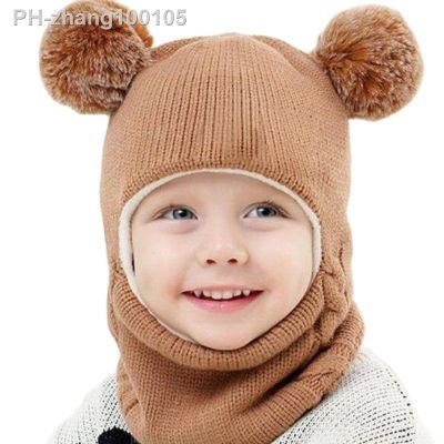 Doitbest Baby Boy Beanie Protect Neck Solid Windproof Winter Child Infant Knit Hat Knitted Warm Fleece Kids Girls Earflap Caps