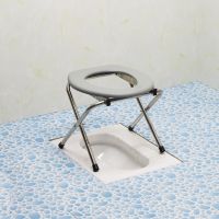 Foldable Commode Seat Bedside Potty Chair For Elderly Pregnant Women Toilet Stool No-slip Feet Drop Shipping