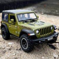 รถจี๊ป1:32 Wrangler Rubicon หุ่นอัลลอยออฟโรดรถของเล่นหล่อโลหะรถของเล่นเสียงและไฟสำหรับเด็กรถ