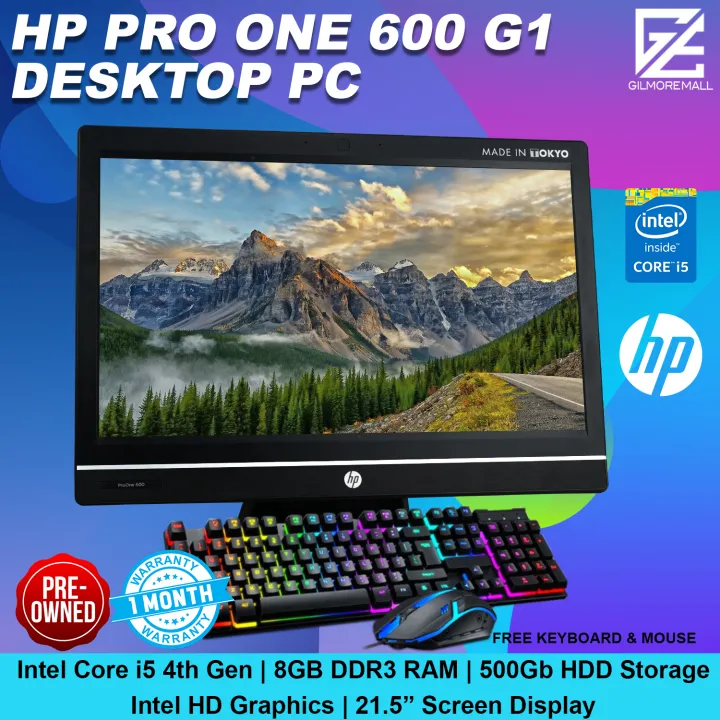 HP ProONE 600 G1 All in One PC Intel Core i5 4th Generation 8GB RAM