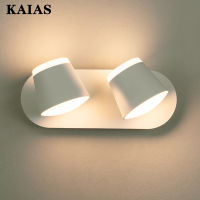 KAIAS ไฟผนังในอาคาร LED หมุนได้360 ° ข้างเตียงนอน Sconces ทางเดินในโรงแรมไฟห้องนั่งเล่นโคมไฟการอ่านการศึกษา