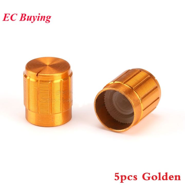 5pcs-potentiometer-knob-aluminum-knobs-cap-diameter-15mm-15x16-5mm-golden-gold-color-colorful-caps-electronic-component-guitar-bass-accessories