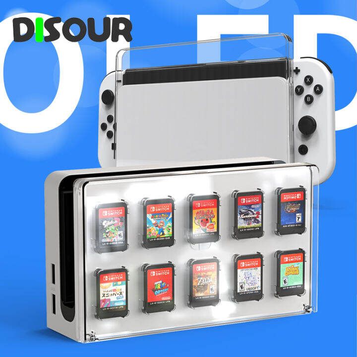 DISOUR for Nintendo Switch OLED Charger Dock Cover Case With Game Card