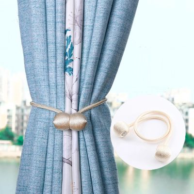 New Magnetic Ball Curtain Tiebacks Tie Rope Accessory Rods Accessoires Backs Holdbacks Buckle Clips Hook Holder Home Decor