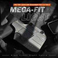 ซองพกนอก Mega-Fit ติดไฟฉาย ปลดล็อคนิ้วชี้ ( Mega-Fit Light Holster ) วัสดุ Polymer เกรดคุณภาพ