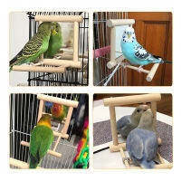 Canary Bird Mirror African Grey Cage Toy Finch Garden Decoration Parrot Perch Stand Bird Mirror Toy Cockatiel Wood Toy