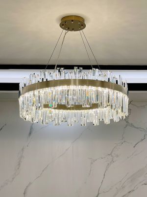 [COD] luxury crystal chandelier living room simple modern atmosphere master bedroom 2021 new whole house combination package lamps