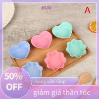 ?【HOT SALE】MUXI จานฟางข้าวสาลีสำหรับห้องครัว1ชุด, จานใส่เครื่องปรุงสุดสร้างสรรค์จานชามบนโต๊ะอาหาร