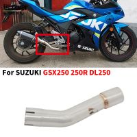 Slip-On For SUZUKI DL250 GSX250R Motorcycle Exhaust Muffler Modified Escape Moto Mid Stainless Steel Middle Link Pipe 50.8MM Haberdashery