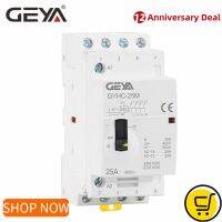 Geya Gyhc คอนแทคด้วยตนเอง4P 4no 25a 2no2nc 220V/230V ราง Din Ac Modular คอนแทค50/60Hz