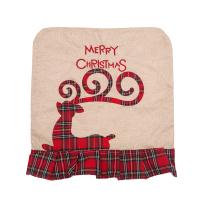 Christmas Daily Necessities Linen Embroidery Elk Chair Cover Restaurant Star Hotel Back Table and Chair Decoration