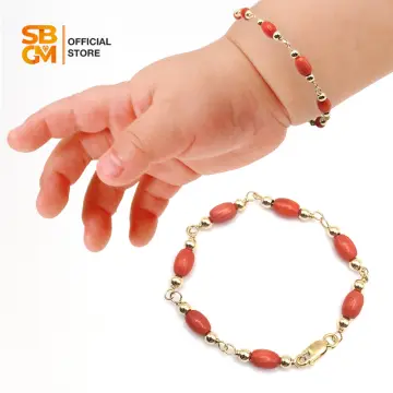 Buy Simple Red Coral Daily Use Gold Plated Bracelet for Women