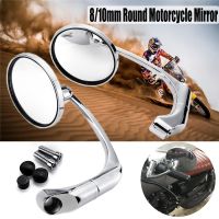 Motorcycle Rearview Mirrors With 8/10mm Screws Round Retro Modified Motorbike Cafe Racer Rear View Mirrors Universal