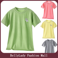 BellyLady ชุดกลางคืนสำหรับเด็กผู้หญิง,ชุด Lengan Pendek Musim Panas เสื้อลำลองปรับอากาศสำหรับเด็กอายุ2-8ปี