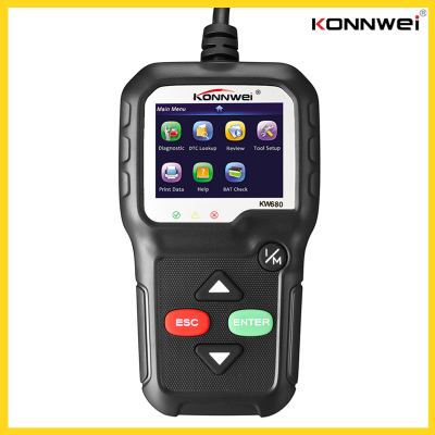 KONNWEI OBDII สามารถเครื่องมือวิเคราะห์ในรถเครื่องอ่านโค้ดไฟเครื่องยนต์ KW680เครื่องมือสแกนสำหรับรถยนต์เครื่องสแกน OBD II ตั้งแต่ปี1996