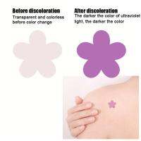 20pcs 15mm Diameter Small Flower Applying Sunscreen Patch UV Color UV Test Sticker Changing Detection I6I2