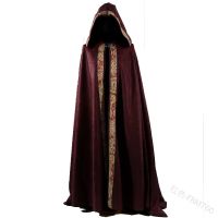 Gothic Hooded Cloak Coat Halloween Costume Vampire Devil Wizard Cape Viking Robe Gown Party Cosplay Costume Halloween Cape