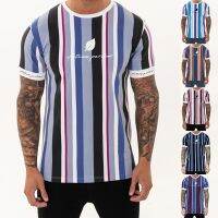 Mens t-shirt Summer Fashion T-Shirts Casual Striped Shirts Short O-neck Tops Tees Fitness Mens clothing