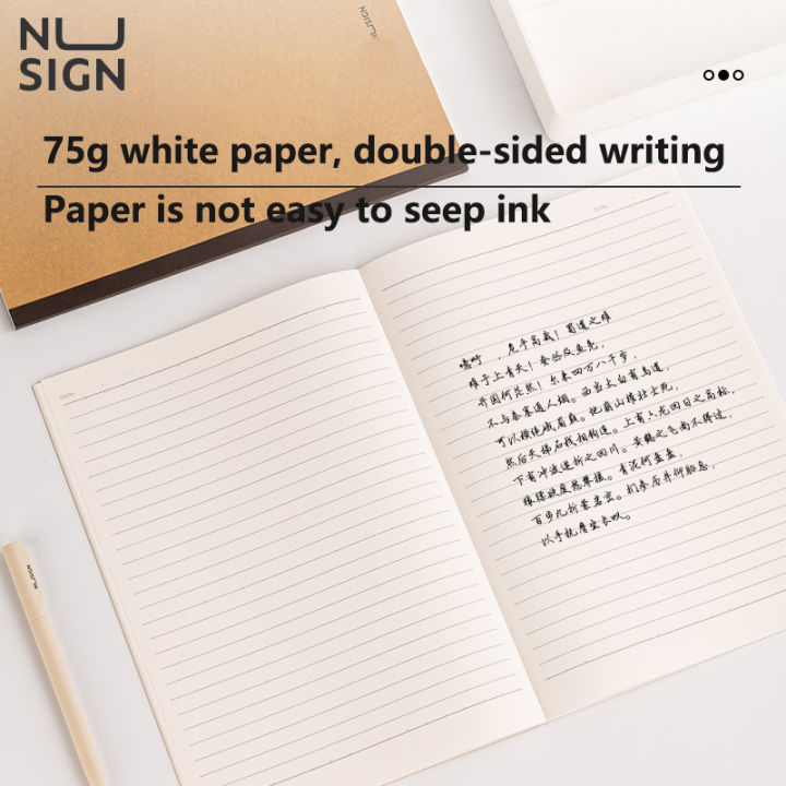 nusign-สมุดปกน้ำตาล-สมุดโน๊ต-กระดาษคราฟต์-ขนาด-a5-b5-70-แกรม-40-แผ่น-แบบเส้นตรง-จดโน๊ต-เขียนไดอารี่-notebook