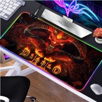 แผ่นรองเมาส์คอมพิวเตอร์เมาส์แพดขนาดใหญ่,แผ่นรองเมาส์เล่นเกม RGB แผ่นรองเมาส์ Diablo 2แผ่นรองเมาส์แผ่นรองเมาส์ Backlit XXL เมาส์สำหรับนักเล่นเกมแผ่นรองปูโต๊ะสำหรับ CS