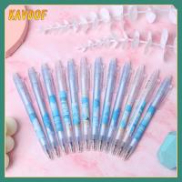 KAVDOF 12Pcs สีฟ้าสีฟ้า ปากกาน่ารักๆ พลาสติกสำหรับตกแต่ง ปากกาแปลกใหม่ ของขวัญสำหรับเด็ก ปากกาหมึกน่ารักแปลกใหม่ ออฟฟิศสำหรับทำงาน