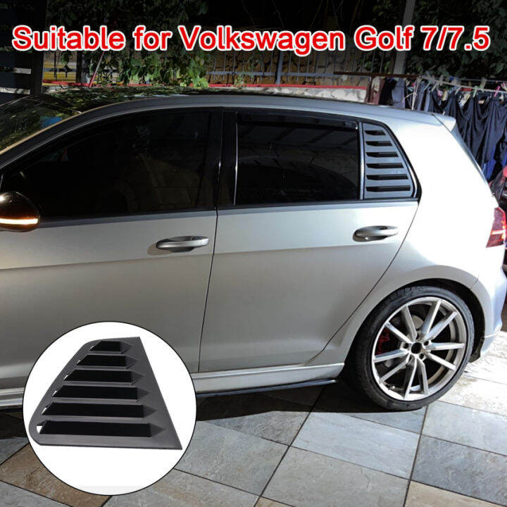 2ชิ้นฝาปิดหน้าต่างด้านหลังรถสำหรับกอล์ฟ7-golf-7-5-mk7-7-5-gti-gtd-r-รุ่นหน้าต่าง-louver-ขอบระบายด้านข้าง