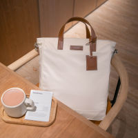 Archive Hoxton Nylon Tote (Ivory/Tan) กระเป๋า Tote Bag สะพายข้างผ้าไนลอนกันน้ำป้ายหนังวัวแท้