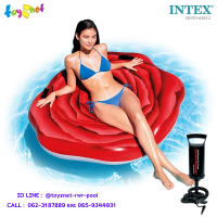 Intex  แพดอกกุหลาบแดง 1.37x1.32 ม. รุ่น 58783 + ที่สูบลมดับเบิ้ล ควิ๊ก วัน