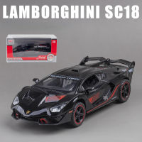 A1:32 Lamborghini SC18 Alston D Iecast ของเล่นยานพาหนะรถรุ่นล้อแม็กของเล่นรถยนต์รถเก๋งซูเปอร์รถของสะสมเด็กรถของขวัญ A230M