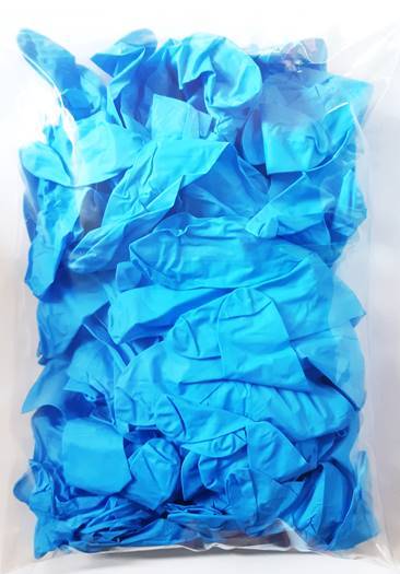 ถุงมือไนไตร สีฟ้า แบ่งบรรจุในถุงซิป 20 ชิ้น