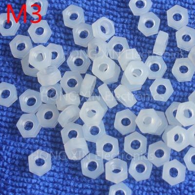 M3 white 100pcs nylon hex nut 3mm plastic nuts Meet RoSH standards Hexagonal PC Electronic accessories Tools etc high-quality