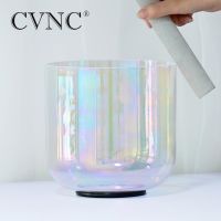 CVNC 7 Inch Cosmic Light Chakra Clear Quartz Crystal Singing Bowl 432Hz for Anxiety Hypertension Stress Sound Healing