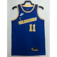 ยอดนิยม เสื้อกีฬาแขนสั้น ลายทีม nba jersey Golden State Warriors No. 2023 เสื้อกีฬาบาสเก็ตบอล ลายทีม Thompson 11 สีฟ้า สไตล์เรโทร